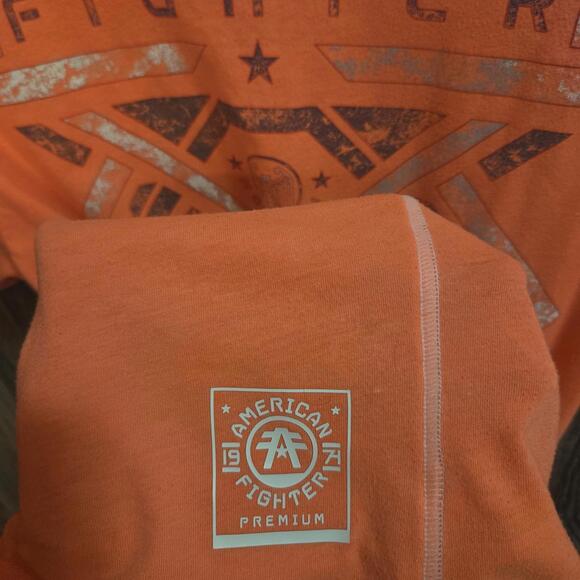 American Fighter Premium T-shirt Size Lrg Peach/Orange MMA USA Buckle Exclusive - Picture 4 of 4